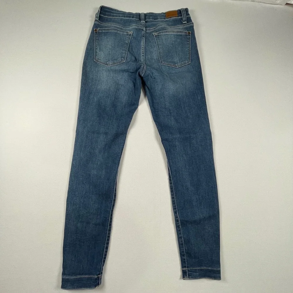 Judy‎ Blue Distressed Skinny Jeans Camo Patched Ripped Denim Med Wash Size 7/28
